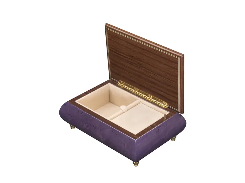 Multicolored Inlaid Music Box 416 Violin - Ercolano Italian Music Box - Image 2