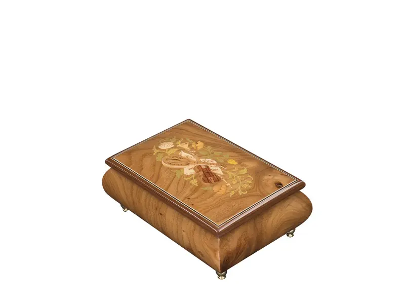 Multicolored Inlaid Music Box 416 Violin - Ercolano Italian Music Box - Image 9