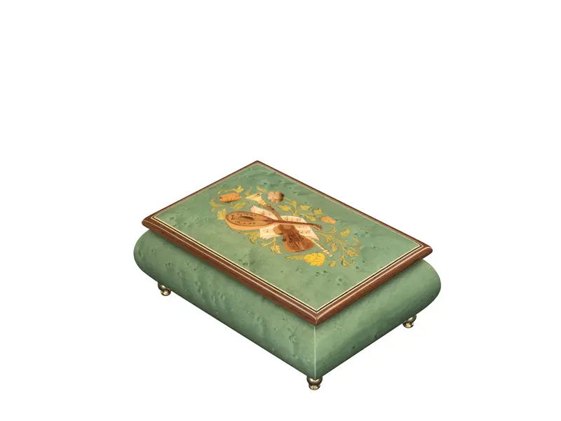 Multicolored Inlaid Music Box 416 Violin - Ercolano Italian Music Box - Image 11