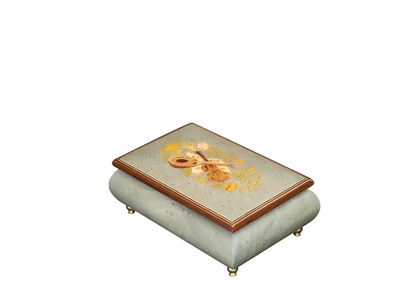Multicolored Inlaid Music Box 416 Violin - Ercolano Italian Music Box - Image 13