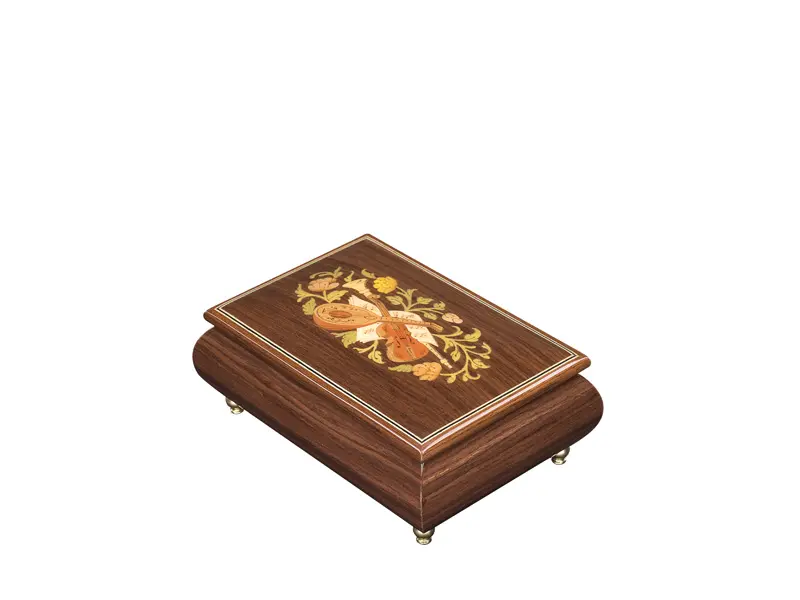 Multicolored Inlaid Music Box 416 Violin - Ercolano Italian Music Box - Image 15