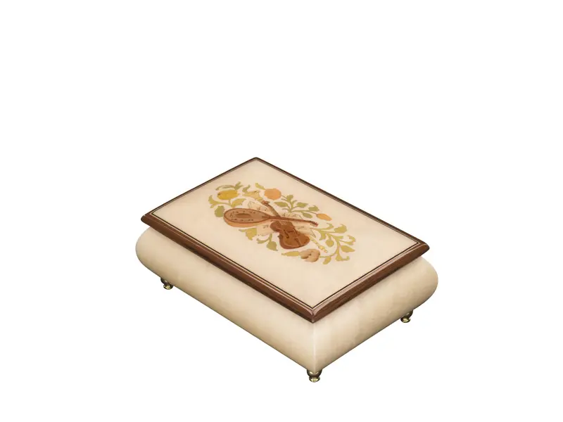 Multicolored Inlaid Music Box 416 Violin - Ercolano Italian Music Box - Image 7